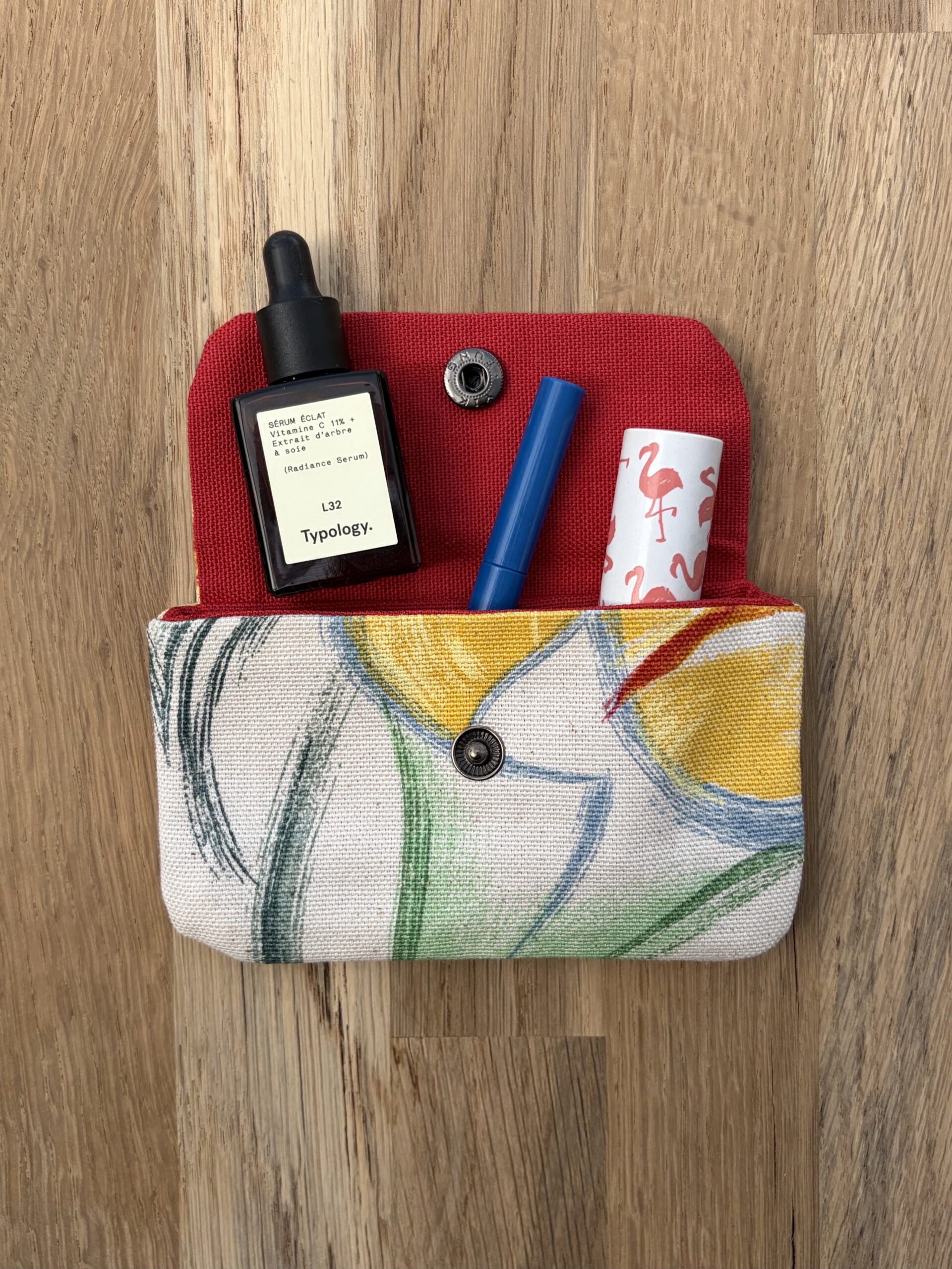 mini pochette anais modele estival 3 mini pochette anaïs modèle estival vue ouverte avec accessoires